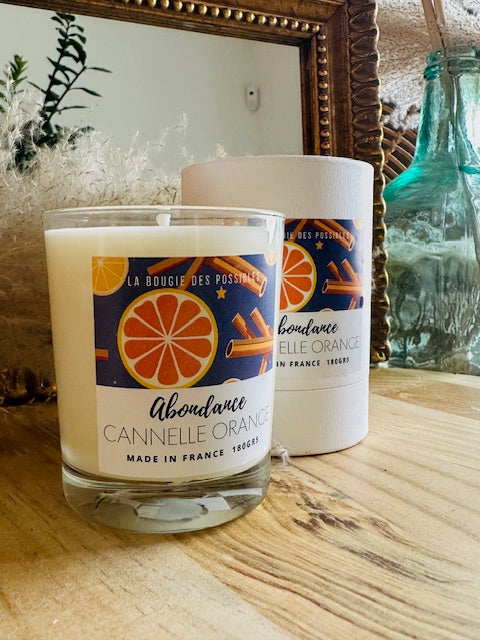 BOUGIE ABONDANCE CANNELLE ORANGE 180G