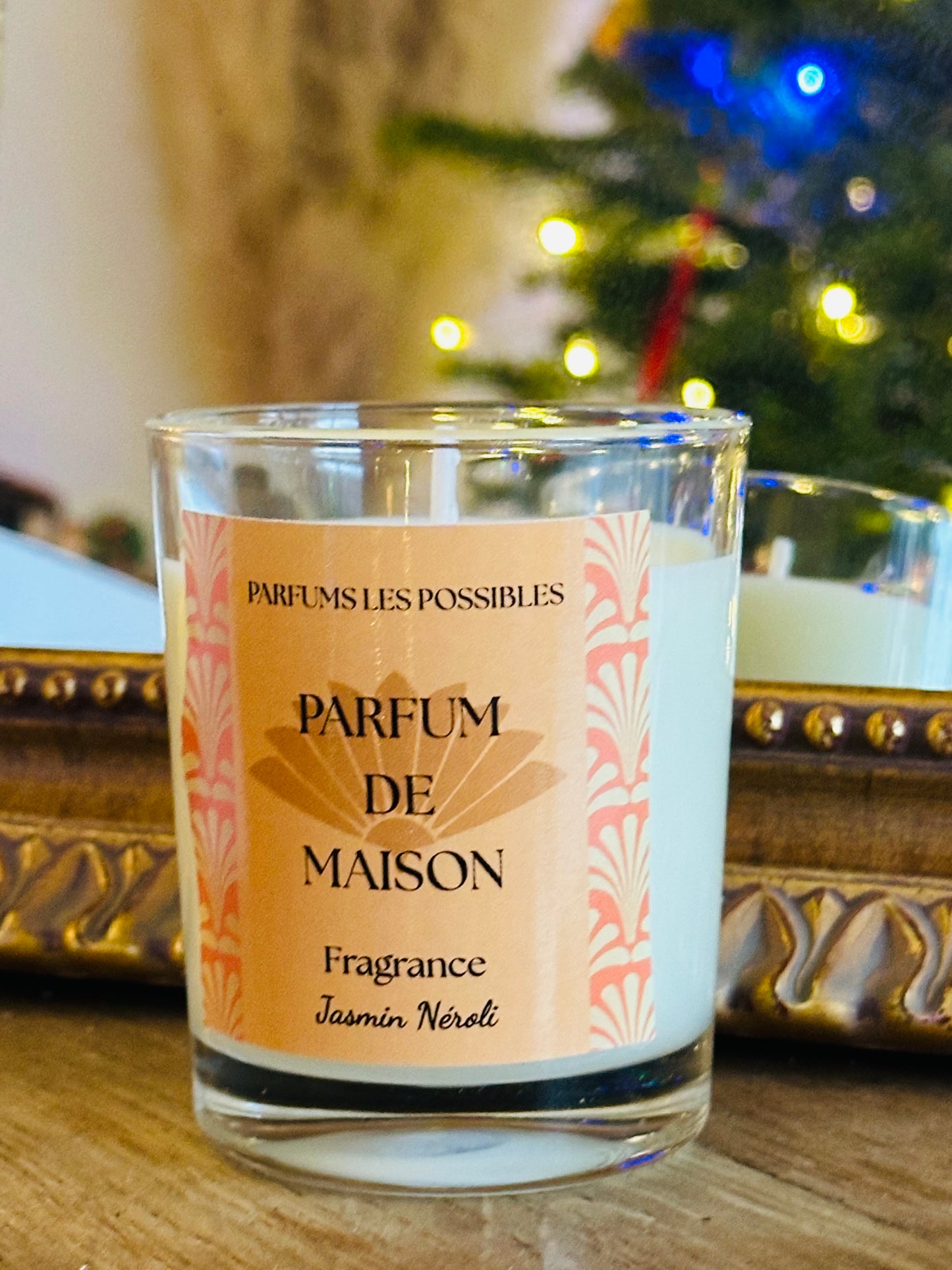 BOUGIE PARFUM DE MAISON FLEUR D'ORANGER 130G verre transparent