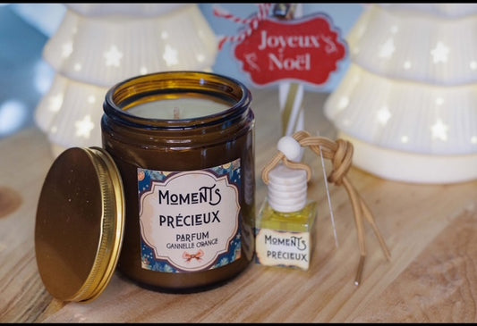 BOUGIE DE NOEL- CANNELLE ORANGE-220G