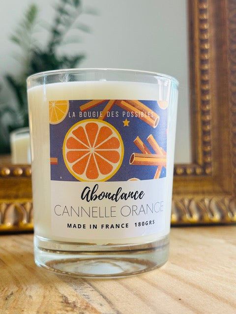 BOUGIE ABONDANCE CANNELLE ORANGE 180G